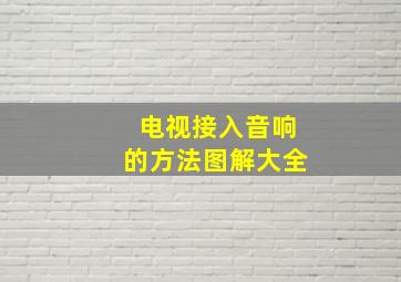 电视接入音响的方法图解大全