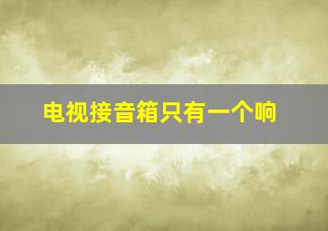 电视接音箱只有一个响