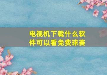 电视机下载什么软件可以看免费球赛