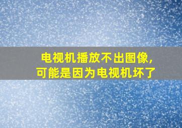 电视机播放不出图像,可能是因为电视机坏了