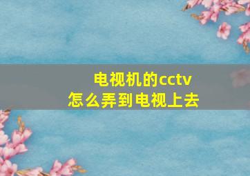 电视机的cctv怎么弄到电视上去