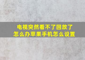 电视突然看不了回放了怎么办苹果手机怎么设置