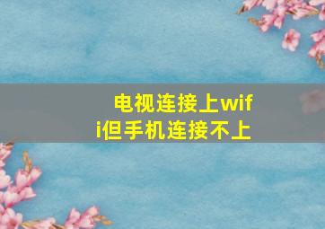 电视连接上wifi但手机连接不上