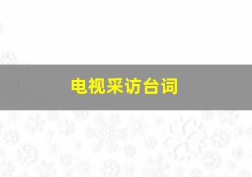 电视采访台词