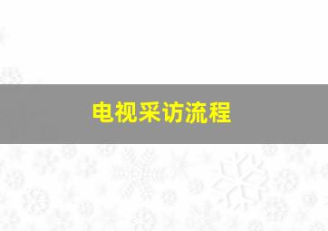 电视采访流程