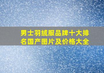 男士羽绒服品牌十大排名国产图片及价格大全