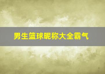 男生篮球昵称大全霸气