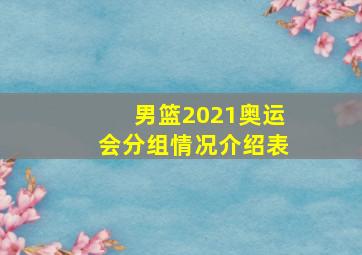 男篮2021奥运会分组情况介绍表