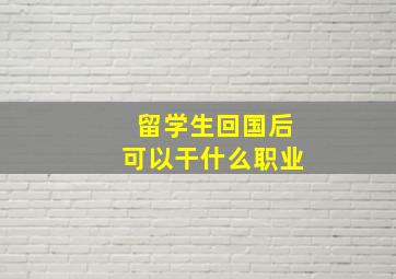 留学生回国后可以干什么职业