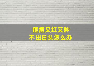 痘痘又红又肿不出白头怎么办