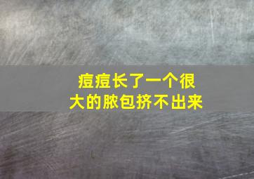 痘痘长了一个很大的脓包挤不出来