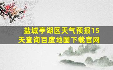 盐城亭湖区天气预报15天查询百度地图下载官网