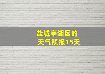 盐城亭湖区的天气预报15天