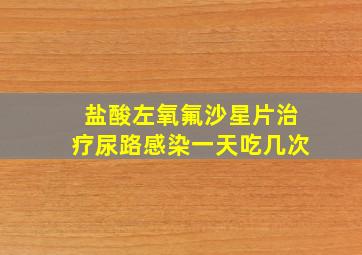 盐酸左氧氟沙星片治疗尿路感染一天吃几次