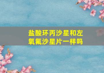 盐酸环丙沙星和左氧氟沙星片一样吗