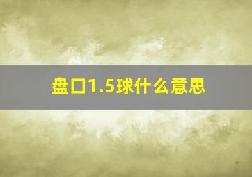 盘口1.5球什么意思