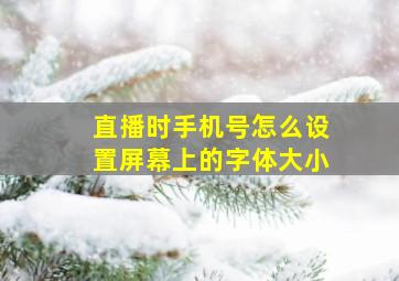 直播时手机号怎么设置屏幕上的字体大小