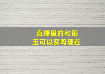 直播里的和田玉可以买吗现在