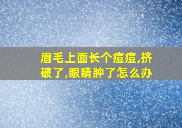 眉毛上面长个痘痘,挤破了,眼睛肿了怎么办