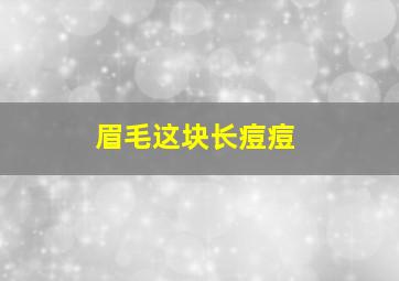 眉毛这块长痘痘