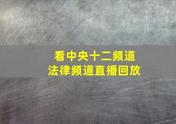 看中央十二频道法律频道直播回放