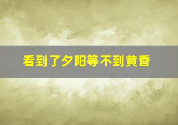 看到了夕阳等不到黄昏