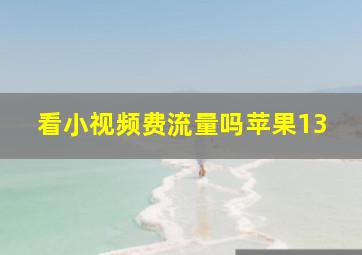 看小视频费流量吗苹果13