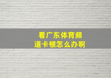 看广东体育频道卡顿怎么办啊