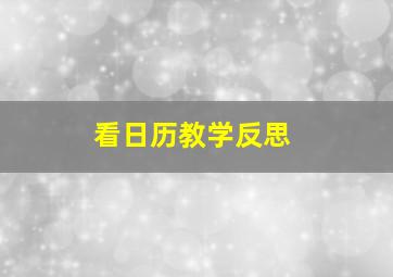 看日历教学反思