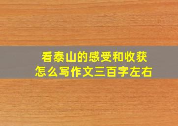 看泰山的感受和收获怎么写作文三百字左右