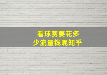 看球赛要花多少流量钱呢知乎