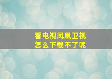 看电视凤凰卫视怎么下载不了呢