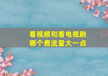 看视频和看电视剧哪个费流量大一点