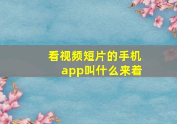 看视频短片的手机app叫什么来着