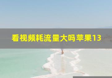 看视频耗流量大吗苹果13