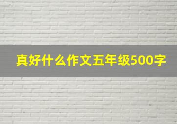 真好什么作文五年级500字