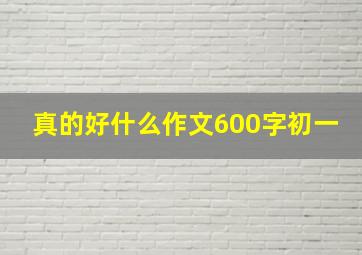 真的好什么作文600字初一