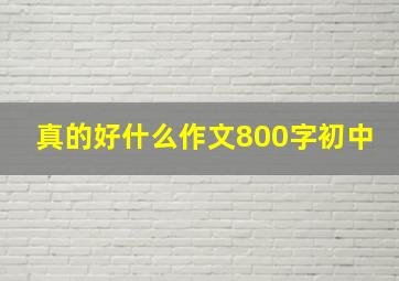 真的好什么作文800字初中