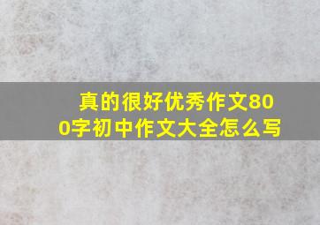 真的很好优秀作文800字初中作文大全怎么写