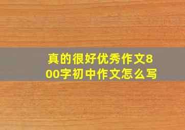 真的很好优秀作文800字初中作文怎么写