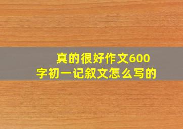 真的很好作文600字初一记叙文怎么写的