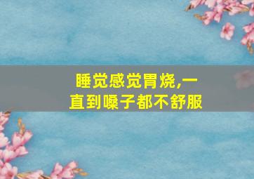 睡觉感觉胃烧,一直到嗓子都不舒服