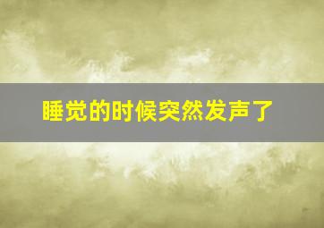 睡觉的时候突然发声了