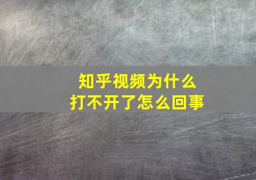 知乎视频为什么打不开了怎么回事