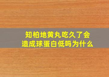 知柏地黄丸吃久了会造成球蛋白低吗为什么