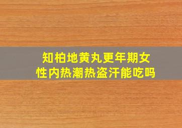 知柏地黄丸更年期女性内热潮热盗汗能吃吗