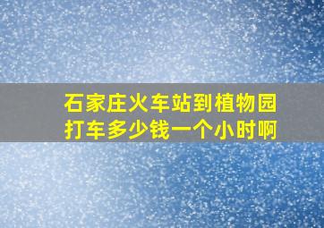 石家庄火车站到植物园打车多少钱一个小时啊