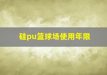 硅pu篮球场使用年限