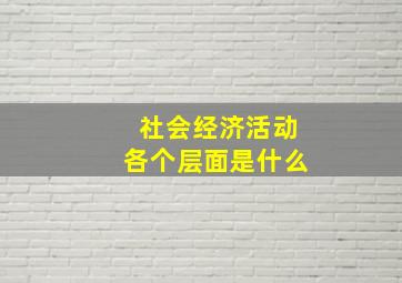 社会经济活动各个层面是什么