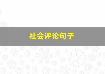 社会评论句子